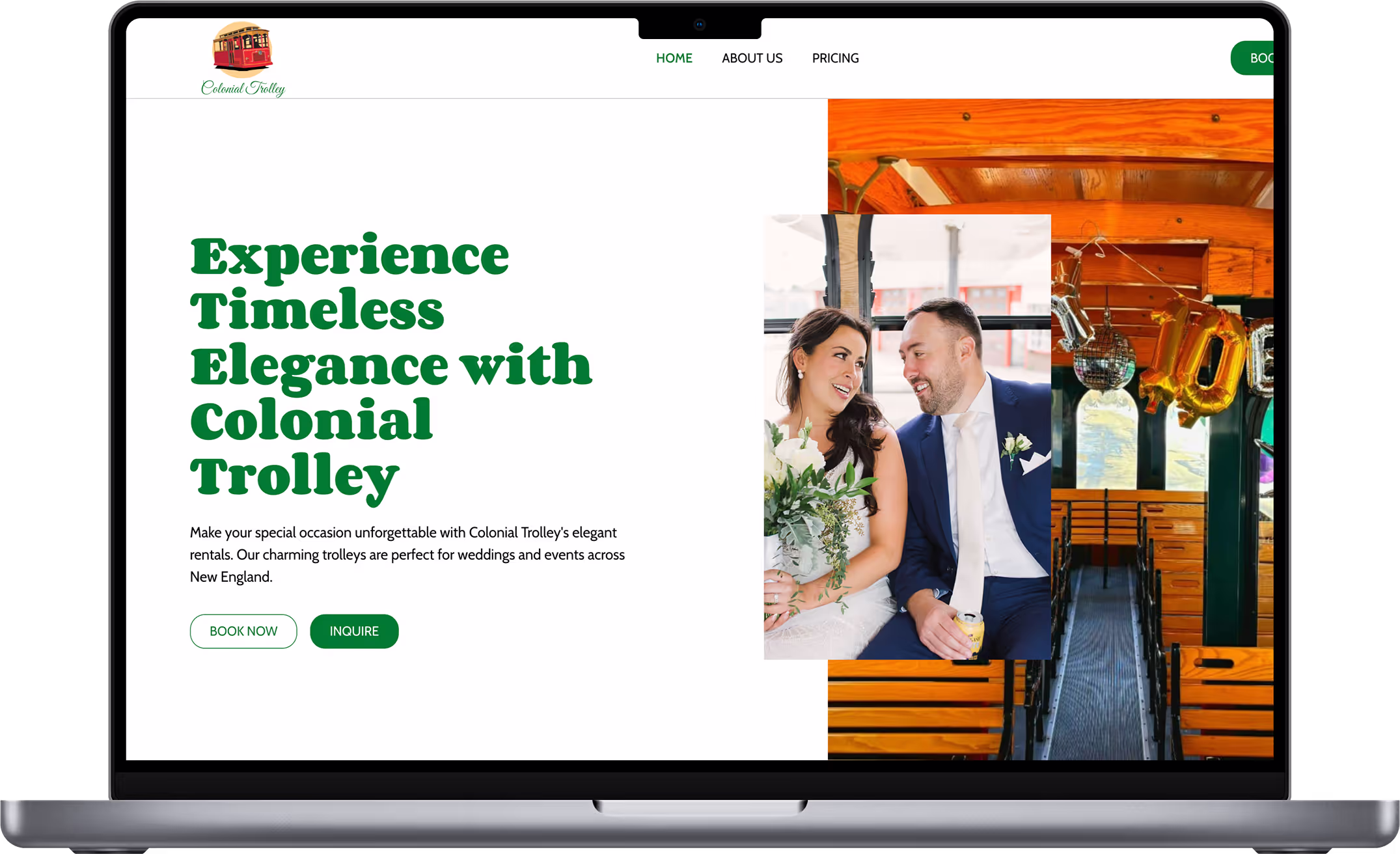 Colonial Trolley Co. website screenshot